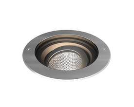 Ansell Lighting Fresno 185 nedgravningsspot med kip, 15W, 4000K og IP67-klassificering, vist på hvid baggrund.