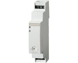 Siemens 7PV15 elektronisk tidsrelæ med ON-delay funktion, 1 skiftekontakt og tidsindstilling fra 5-100 sekunder.