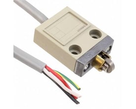 Omron mekanisk endestop i metal med kontaktstempel og 3m olie-resistent kabel, 5A, 1 CO, IP67.