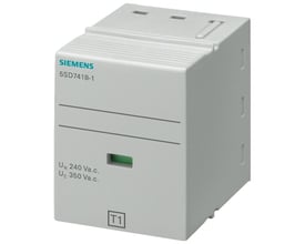 Siemens 5SD7418-1 plug-in modul type 1, L-N, 350V overspændingsbeskyttelse med grøn statusindikator.