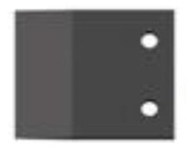 Ironside-kniv til plastsaks med sort, rektangulær klinge og to monteringshuller, til skærekapacitet 0–26 mm.