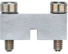 Weidmüller 2-polet laske WQV 95N/120N/2 uden isolering, med M6 skrueterminal for direkte montage, vist på neutral baggrund.