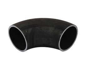 Svejsebøjning 90 grader 3D i ST.35.8/1 stål med 70mm udvendig diameter og 2,9mm godstykkelse.