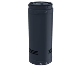 Lydenhed til Ø60 mm XVU lystårn fra Schneider Electric i mørkeblå, vist fra siden med topmonteret ring.