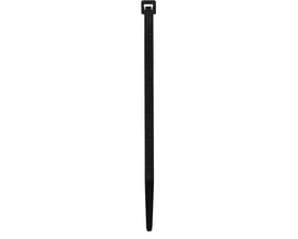Sort Cabicon-kabelbinder med låsehoved og riflet rem, 4,5 mm bred og 200 mm lang.