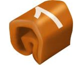 Weidmüller CLI 1-3 ledningsmærke i brun/sort med et stort hvidt '1' trykt på siden, lavet af plast.