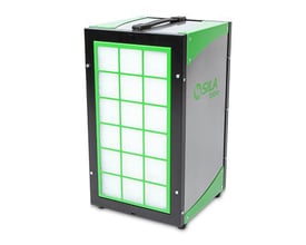 SILA Luftrenser 700A3 med HEPA 13 filter og forfilter, produceret i Sverige med robust grå og grøn konstruktion.