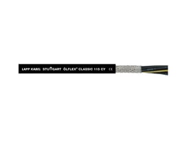 Lapp Olflex Classic 115 CY 12G0,5 BK kabel med flettet skærm og tydelig mærkning med brand og specifikationer.
