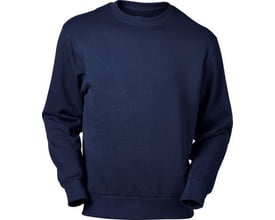 Mascot Carvin sweatshirt i mørk marine, str. 6XL, vist forfra med fokus på stoffets tekstur og detaljer ved halsen.