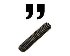 Unbrako 1/2"X2" pinolskrue med krater, kvalitet 45H, type WSP, fremstillet i mørkt metal med fuld gevind.