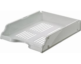 Hvid A4 brevbakke fra Antalis, lavet af plast med riller til ventilation, mål 60x245x330mm.