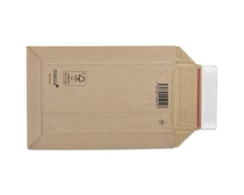 Antalis Master'in Performance postæske i brun, med indvendige mål på 486x326x60 mm, og selvklæbende lukning med afrivningsstribe.