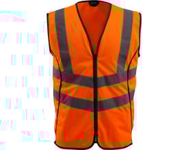 Mascot Wingate trafikvest i str. S, orange med refleksstriber for øget synlighed.