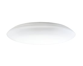 SG Armaturen Frosta 480 væg- og loftarmatur i hvid med opal glasskærm, monteret på en hvid baggrund.
