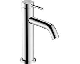 Hansgrohe Tecturis S 110 håndvaskarmatur i skinnende krom finish, vist med et 1-grebs betjeningsgreb og moderne, lige tud.