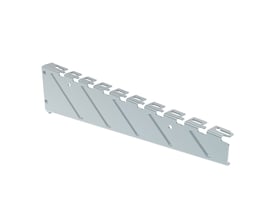 Legrand konsol CB 500 ZM i zinkmagnesiumbelagt stål med 500 mm længde og rillede fastgørelsespunkter, vist isoleret på hvid baggrund.