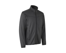 ID Identity sporty koksgrå cardigan i størrelse L, lavet af strækbart materiale med blød vaffel fleece.