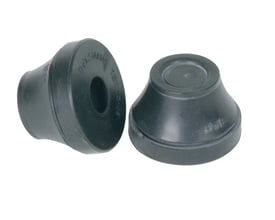 Schneider Electric Gummipakdåse TET-C 26-35 CR i sort gummi med udskæringsmål Ø48 mm, vist med to enheder side om side.