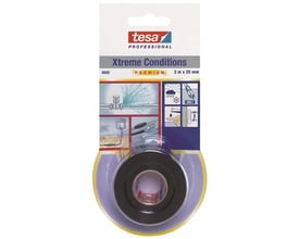 Tesa 4600 sort selvvulkaniserende silikonetape på rulle i blisteremballage, mærket 3 m x 25 mm.