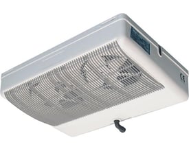 Fordamper MF-2 HFC med skråt, hvidt kabinet og bred ventilationsrist, set nedefra.