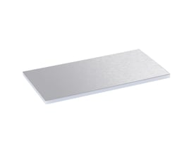 Legrand Gulvboks lågplade i børstet stål med hvid kant til 8/12 modul gulvbokse, fri for tæppe.