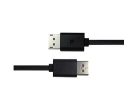 Sort Deltaco DisplayPort-kabel på 3 meter med DP 1.4 og 8K-understøttelse, vist med begge stik.