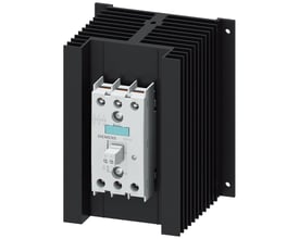 Siemens 3RF2 solid-state kontaktor med integreret køleplade og 50A strømstyrke.