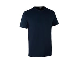ID Identity kortærmet T-shirt i navy interlock-kvalitet med antipilling, rund hals og tætsiddende pasform, størrelse 2XL.