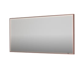 Sanibell INK SP19 rektangulært LED spejl, 160x80 cm, med en elegant børstet kobber aluramme og integreret lys.