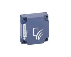 Schneider Electric OsiTrack RFID elektronisk tag i mørkeblå, 40x40x15 mm, med 3,4KB hukommelse og fastgørelseshuller.