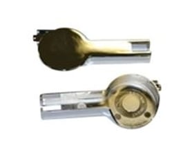 Picto afslutning/hætte vist fra to vinkler, en ovenfra og en nedefra, for at demonstrere design og pasform til Picto produkter.