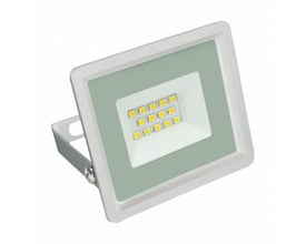 SpectrumLED hvid 10 W LED-projektør med synlige dioder, glasfront og justerbar monteringsbøjle.