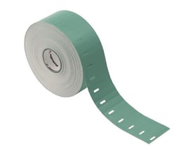 Weidmüller komponentmærke THM ET S7 50/12.5 TU i turkis, leveres på rulle med 2000 stk halogenfri polypropylen mærker.