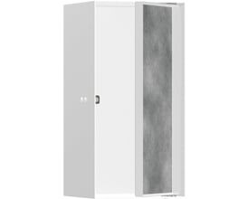 Hansgrohe XtraStoris Rock vægniche i mathvid med integreret push-open låge, 300x150x140mm, klar til at blive flisebeklædt.