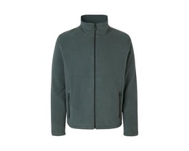 ID Identity fleece cardigan i mørkegrå, størrelse XS, med lynlås foran og to lynlåslommer. Cardiganen er fremstillet i antipilling-behandlet polyester.