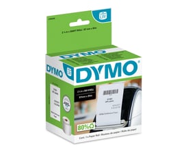 DYMO LabelWriter kvitteringsetiketter 57x91mm i hvidt papir på rulle, 1 stk., direkte termisk print.