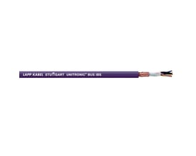 Lapp UNITRONIC BUS IBS kabel med 3x2x0,22 dimension, lilla yderkappe med tydelig tekstmærkning.
