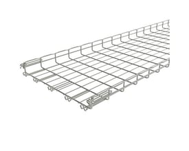 Nærbillede af samlingsdetaljen på Legrand gitterbakke FC, der viser Fasclic+ systemet i rustfri stål 316L.