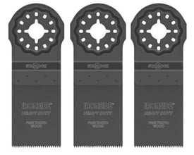 Ironside HD-savklinge til multicutter med 32 mm bredde og Starlock-optag, vist som tre ens klinger med fintandede skær.