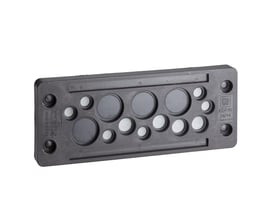 Schneider Electric Spacial kabelgennemføring med 22 udskiftelige propper til kabeldiameter fra 1,5mm til 20mm.