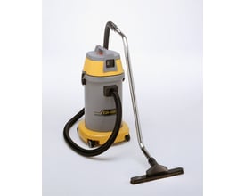 Ghibli AS 27 P våd/tør industristøvsuger med grå tank og gul bund på hvid baggrund.