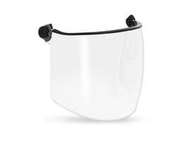 Kask klart polycarbonat visir til Kask hjelme, 22 cm langt visir med beslag til montering på hjelm.