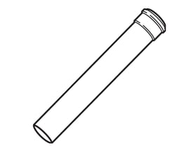 Stiliseret tegning af et Vaillant ecoTEC forlængerrør i PP-materiale, Ø 80 mm og 2 meter langt.