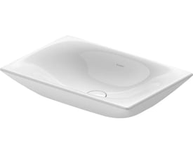 Duravit Viu bowle i hvid porcelæn, 60x41,5cm, med elegant firkantet design og WonderGliss overflade.