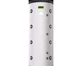 Reflex Storatherm HF 1000L akkumuleringstank i hvid med ni tilslutningsporte på siden og Reflex logo øverst.