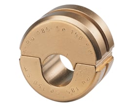 Klauke pressebakke AL RU22, 185 Se 150 Sm, fremstillet af messing med indgraverede markeringer.