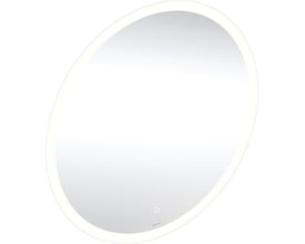 Geberit Option rundt badeværelsesspejl, 60 cm, med integreret indirekte LED-lys og dæmperfunktion.