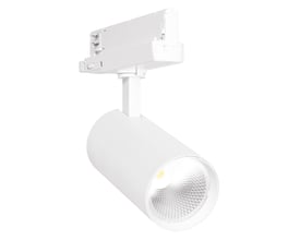 Ledvance Tracklight Spot XR er et hvidt skinnespot med cylindrisk lampehoved og synlig reflektor, set skråt forfra.