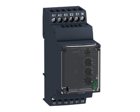 Schneider Electric Zelio RM35 målerelæ med 2C/O funktion til over- eller understrømsmåling på 0,3-15A, 24-240V.