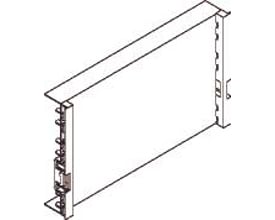 Cubic afdækningsplade 0603-0200, 2 meter lang, grå RAL7035, vist i en teknisk tegning med monteringsdetaljer.